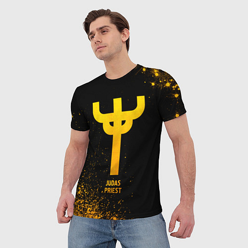 Мужская футболка Judas Priest - gold gradient / 3D-принт – фото 3