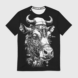 Футболка мужская Корова - стимпанк, цвет: 3D-принт