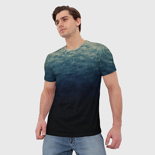 Мужская футболка Мозаика водная гладь / 3D-принт – фото 3