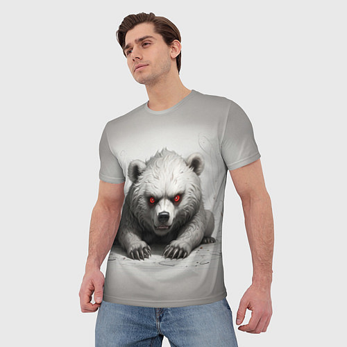 Мужская футболка Агрессивный медвежонок / 3D-принт – фото 3
