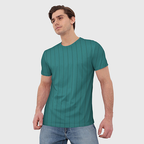 Мужская футболка Полосатый благородны зелёный / 3D-принт – фото 3