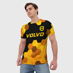 Футболка мужская Volvo - gold gradient: символ сверху, цвет: 3D-принт — фото 2