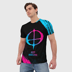 Футболка мужская Ozzy Osbourne - neon gradient, цвет: 3D-принт — фото 2