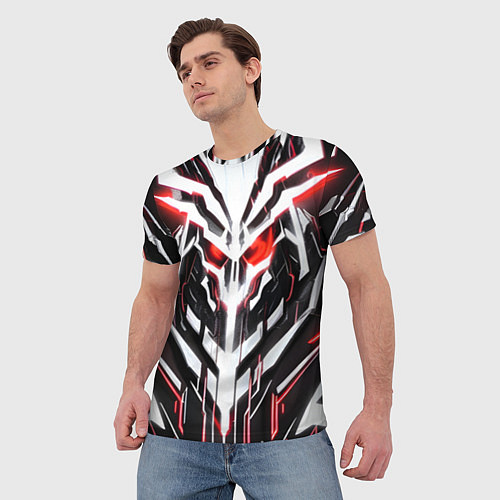 Мужская футболка Киберпанк скелет красный / 3D-принт – фото 3