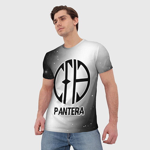 Мужская футболка Pantera glitch на светлом фоне / 3D-принт – фото 3