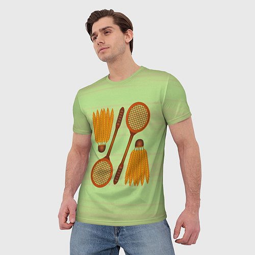 Мужская футболка Бадминтон / 3D-принт – фото 3