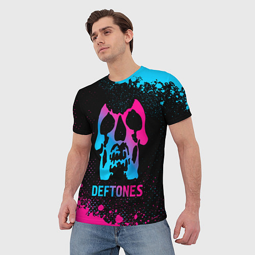 Мужская футболка Deftones - neon gradient / 3D-принт – фото 3
