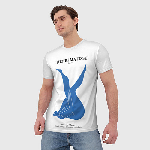 Мужская футболка Силуэт лежа на спине - Анри Матисс / 3D-принт – фото 3