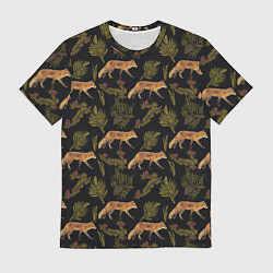 Футболка мужская Лиса и хвоя, цвет: 3D-принт