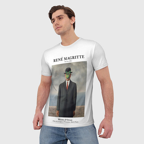Мужская футболка Рене Магритт - Сын человеческий / 3D-принт – фото 3