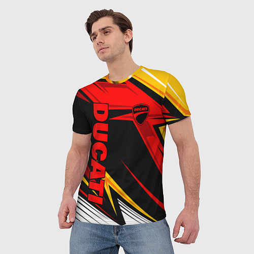 Мужская футболка Ducati - red uniform / 3D-принт – фото 3