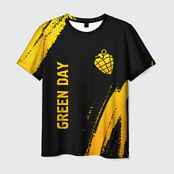 Футболка мужская Green Day - gold gradient: надпись, символ, цвет: 3D-принт