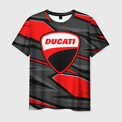 Футболка мужская Ducati - red stripes, цвет: 3D-принт