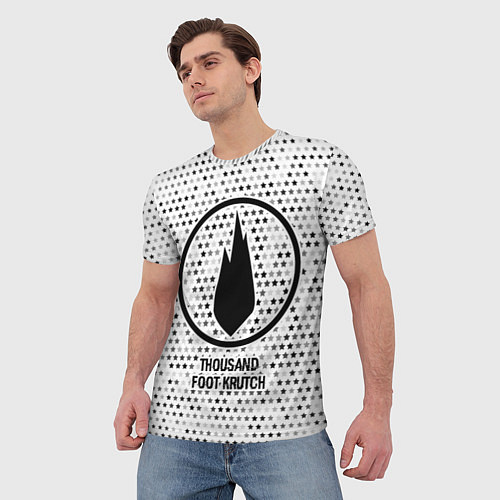 Мужская футболка Thousand Foot Krutch glitch на светлом фоне / 3D-принт – фото 3