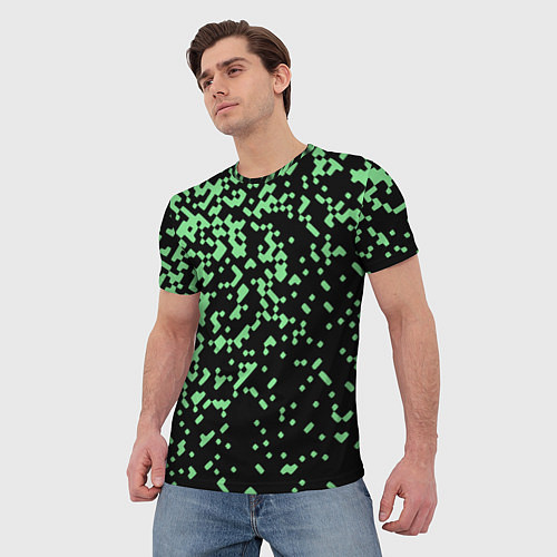 Мужская футболка Green pixel / 3D-принт – фото 3