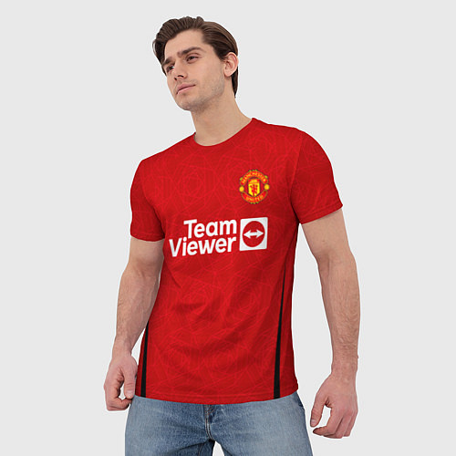 Мужская футболка Бруно Фернандеш МЮ форма 2324 домашняя / 3D-принт – фото 3