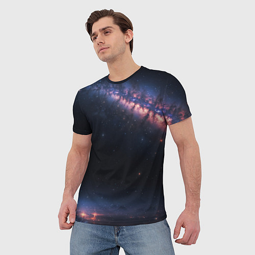 Мужская футболка Млечный путь в звездном небе / 3D-принт – фото 3