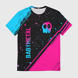 Футболка мужская Babymetal - neon gradient: надпись, символ, цвет: 3D-принт