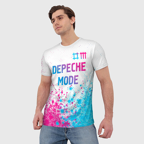 Мужская футболка Depeche Mode neon gradient style: символ сверху / 3D-принт – фото 3