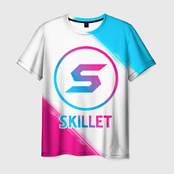 Футболка мужская Skillet neon gradient style, цвет: 3D-принт