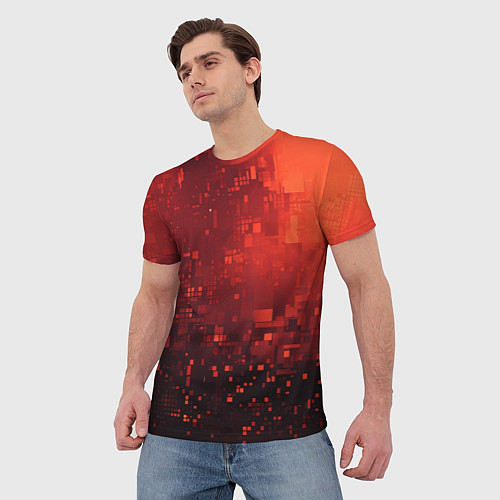 Мужская футболка Пиксельные искры / 3D-принт – фото 3