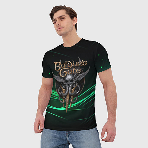 Мужская футболка Baldurs Gate 3 dark green / 3D-принт – фото 3