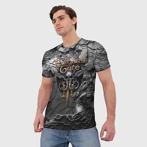Мужская футболка Baldurs Gate 3 logo dark / 3D-принт – фото 3