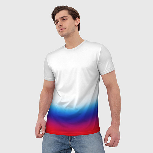 Мужская футболка Флаг России градиент / 3D-принт – фото 3