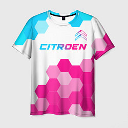 Футболка мужская Citroen neon gradient style: символ сверху, цвет: 3D-принт