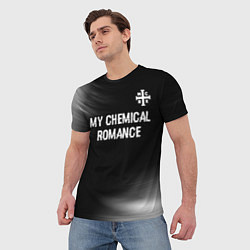 Футболка мужская My Chemical Romance glitch на темном фоне: символ, цвет: 3D-принт — фото 2