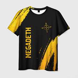 Футболка мужская Megadeth - gold gradient: надпись, символ, цвет: 3D-принт