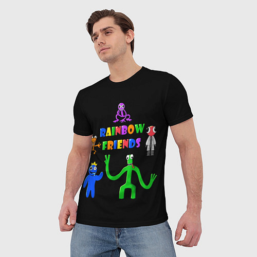 Мужская футболка Rainbow friends characters / 3D-принт – фото 3