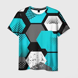 Футболка мужская Шестиугольники абстрактный фон, цвет: 3D-принт
