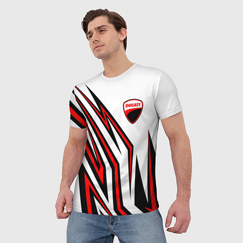 Мужская футболка Ducati - абстрактные линии / 3D-принт – фото 3