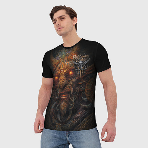 Мужская футболка Baldurs Gate 3 logo demon / 3D-принт – фото 3