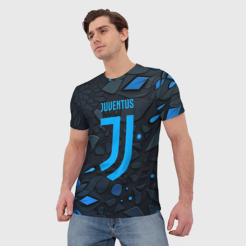 Мужская футболка Juventus blue logo / 3D-принт – фото 3
