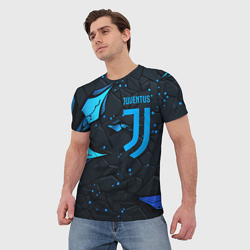Мужская футболка Juventus abstract blue logo / 3D-принт – фото 3