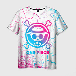 Футболка мужская One Piece neon gradient style, цвет: 3D-принт