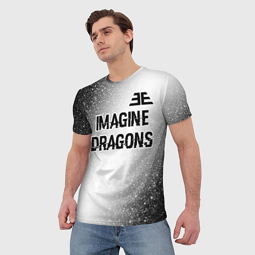 Мужская футболка Imagine Dragons glitch на светлом фоне: символ све / 3D-принт – фото 3