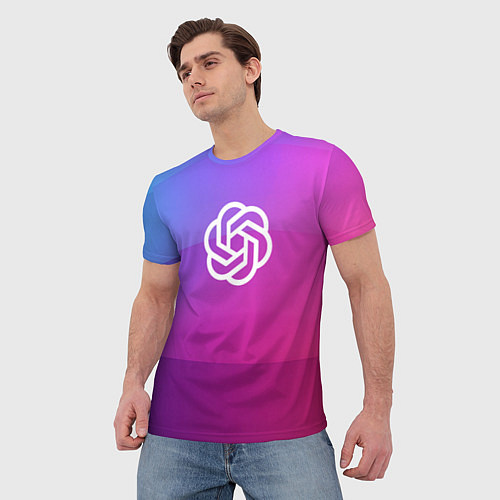 Мужская футболка Chat GPT / 3D-принт – фото 3