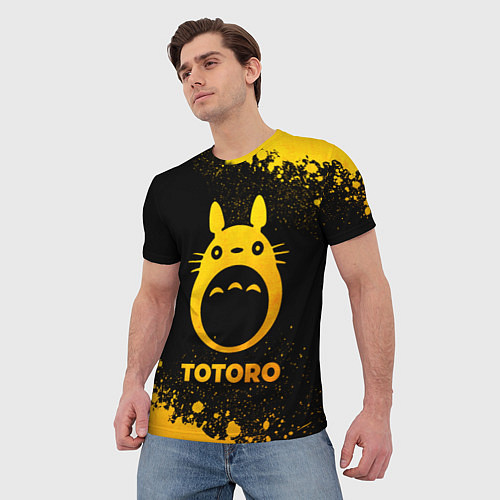 Мужская футболка Totoro - gold gradient / 3D-принт – фото 3