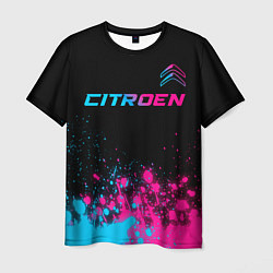 Футболка мужская Citroen - neon gradient: символ сверху, цвет: 3D-принт