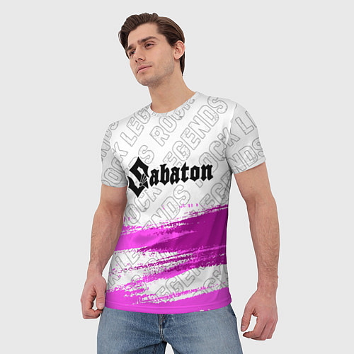Мужская футболка Sabaton rock legends: символ сверху / 3D-принт – фото 3