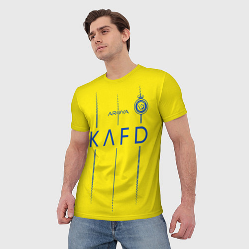 Мужская футболка ФК Аль Наср форма 2324 домашняя / 3D-принт – фото 3