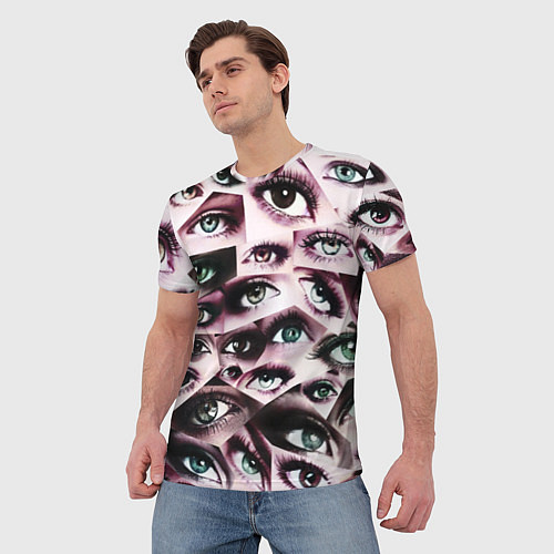 Мужская футболка Много глаз / 3D-принт – фото 3
