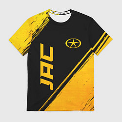 Футболка мужская JAC - gold gradient: надпись, символ, цвет: 3D-принт
