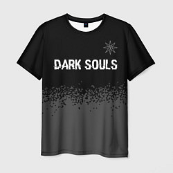 Футболка мужская Dark Souls glitch на темном фоне: символ сверху, цвет: 3D-принт