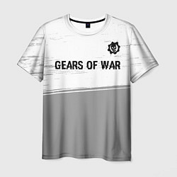 Футболка мужская Gears of War glitch на светлом фоне: символ сверху, цвет: 3D-принт