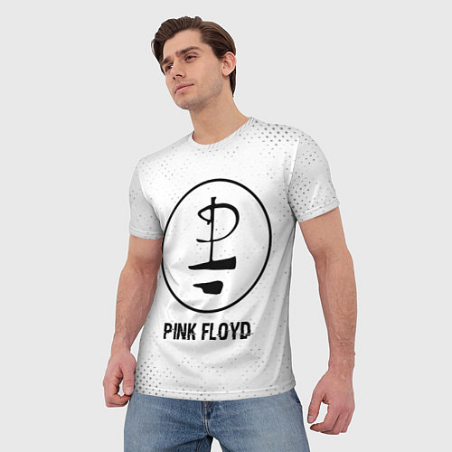 Мужская футболка Pink Floyd glitch на светлом фоне / 3D-принт – фото 3
