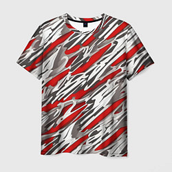 Футболка мужская Красные полосы за субстанцией, цвет: 3D-принт